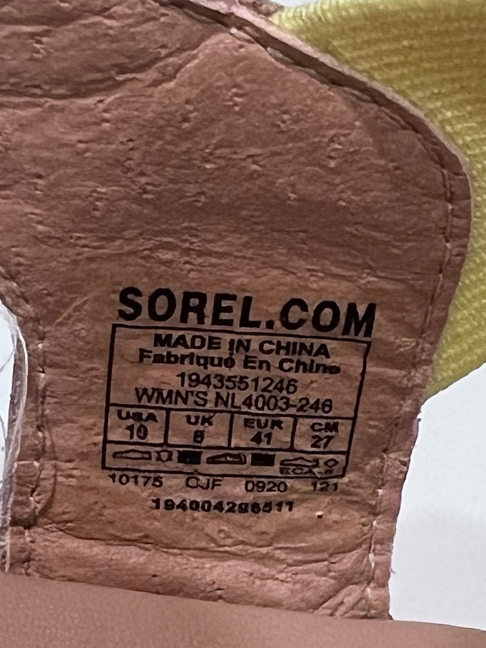 Sorel Cameron Platform Slingback Sandals Yellow Nude Leather Size 10 - Picture 6 of 6